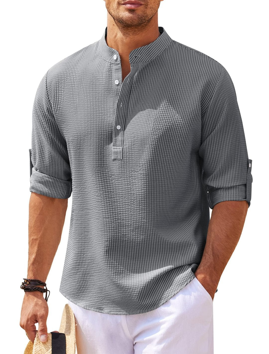 Long Sleeve Stand Collar Shirt