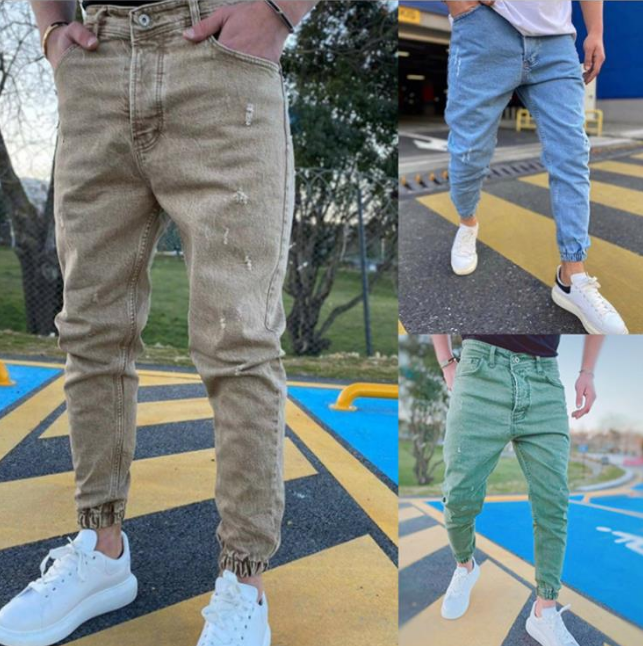 Denim Pants Ripped Slim Fit