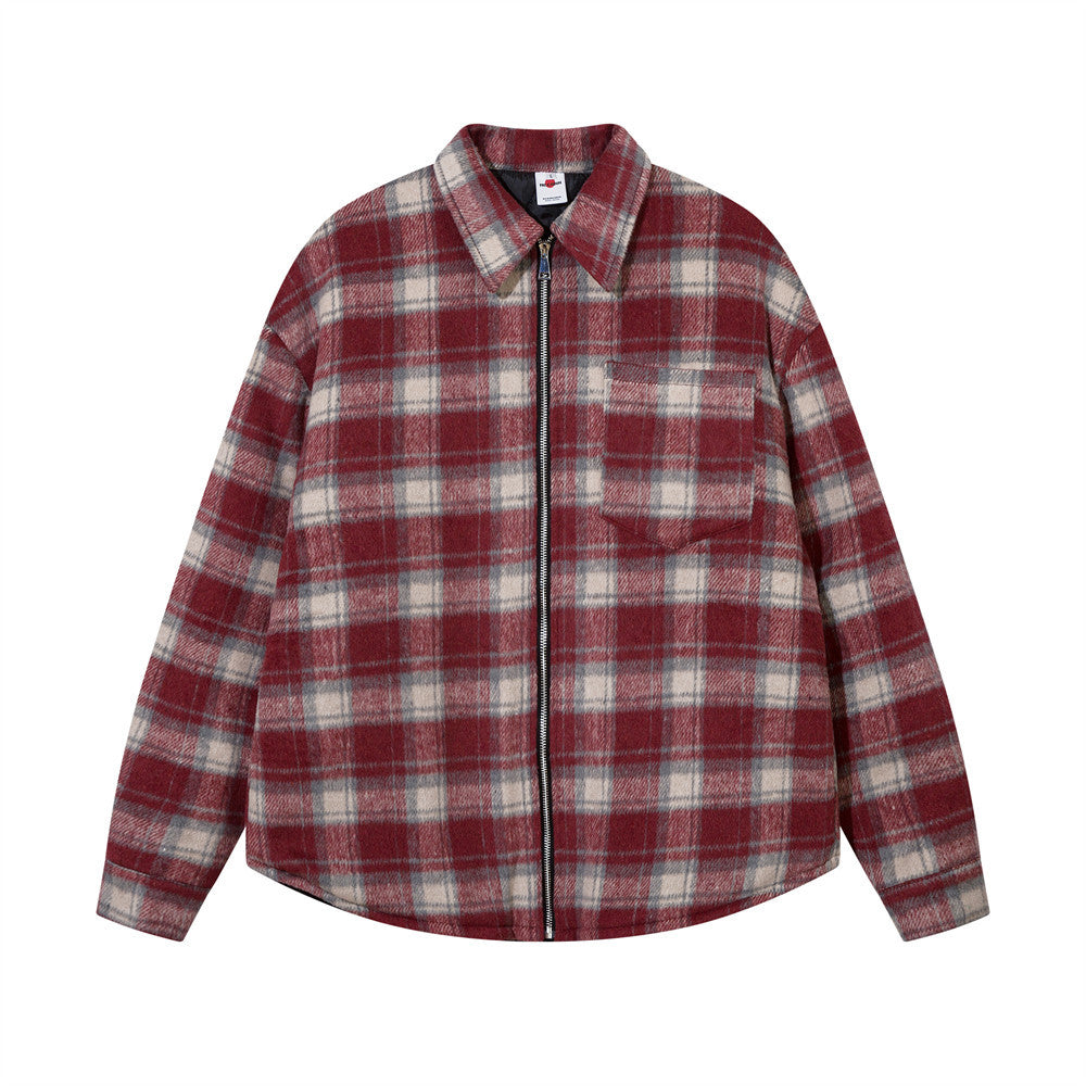 Plaid Shirt Cotton-padded Coat