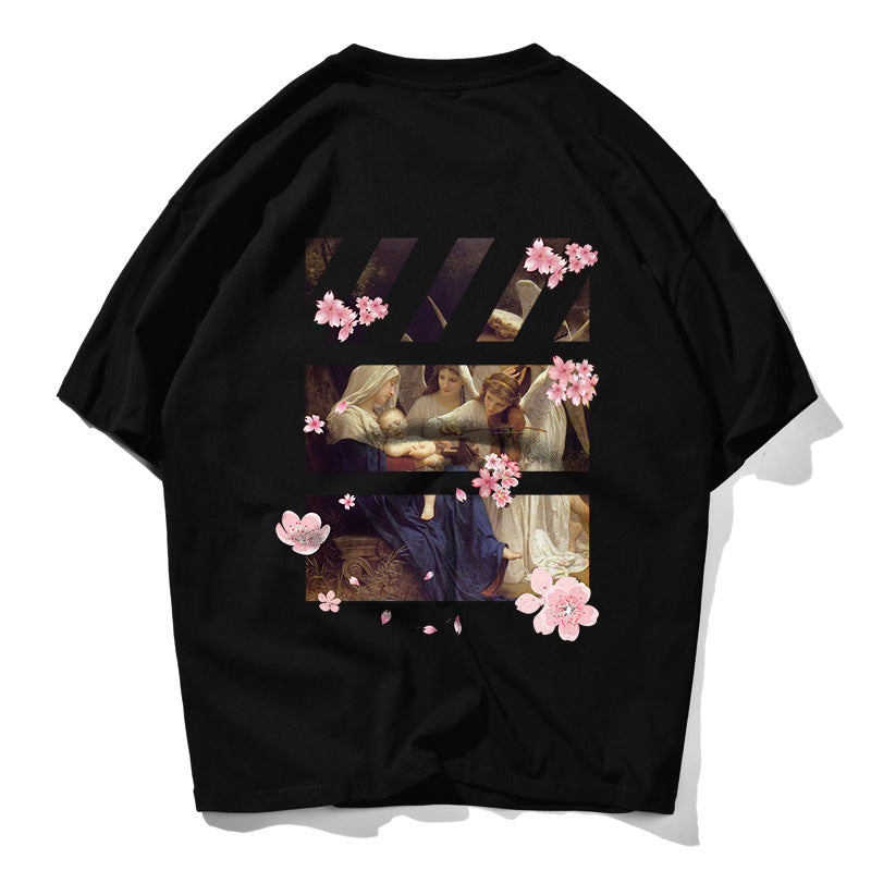 Flowers/Peace printed T-shirt