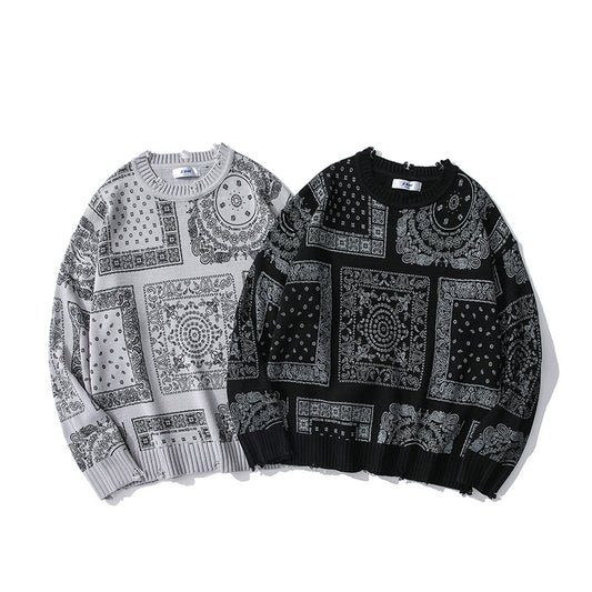 Retro Pattern Loose Sweater