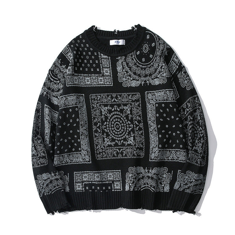 Retro Pattern Loose Sweater