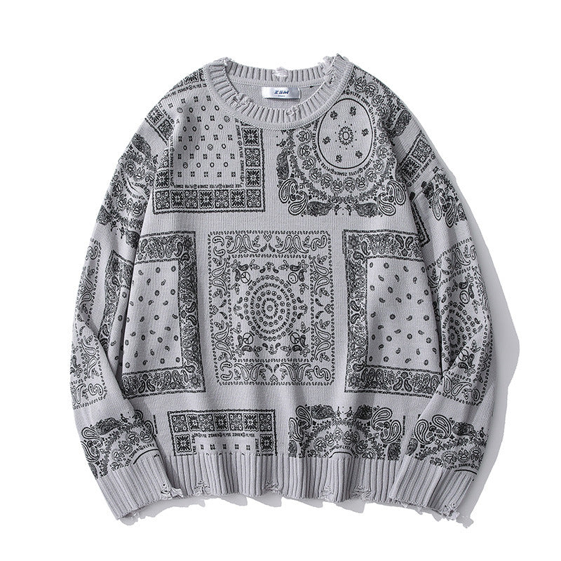 Retro Pattern Loose Sweater