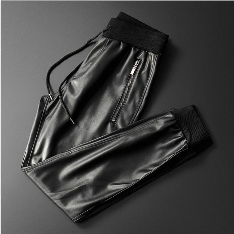 Thickened Warm Leather Pants