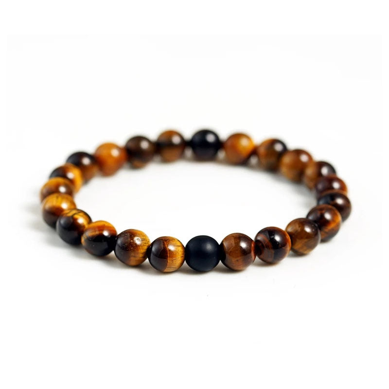 Dumb Black Frosted Stone Tiger's Eye Bracelet