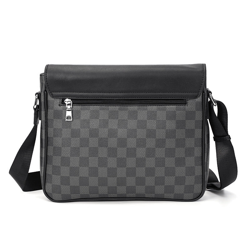 Shoulder Bag Leather Plaid