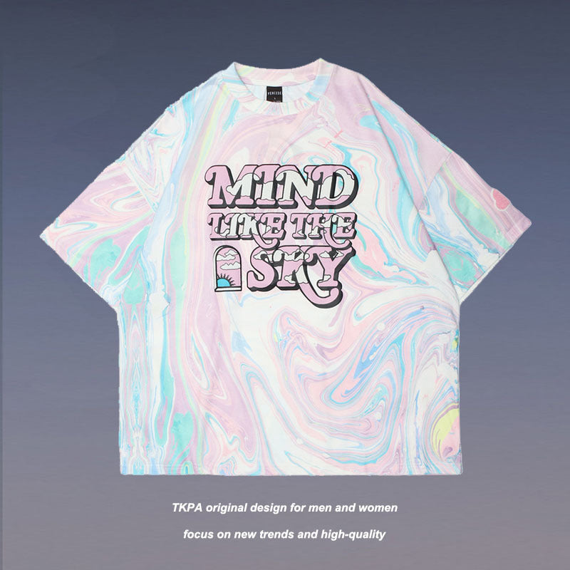 Tie-dye Printed Short-sleeved T-shirt