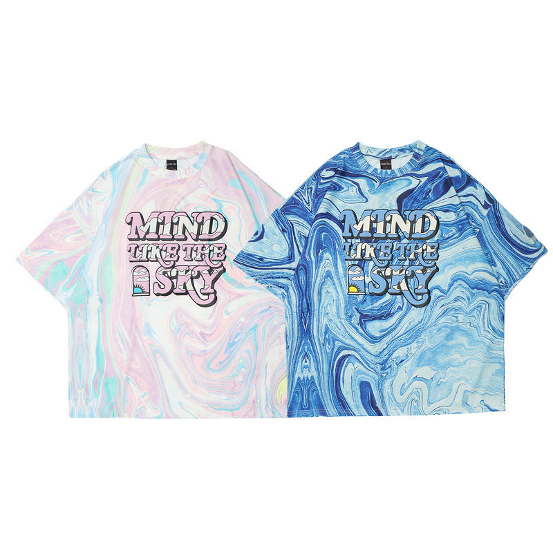 Tie-dye Printed Short-sleeved T-shirt