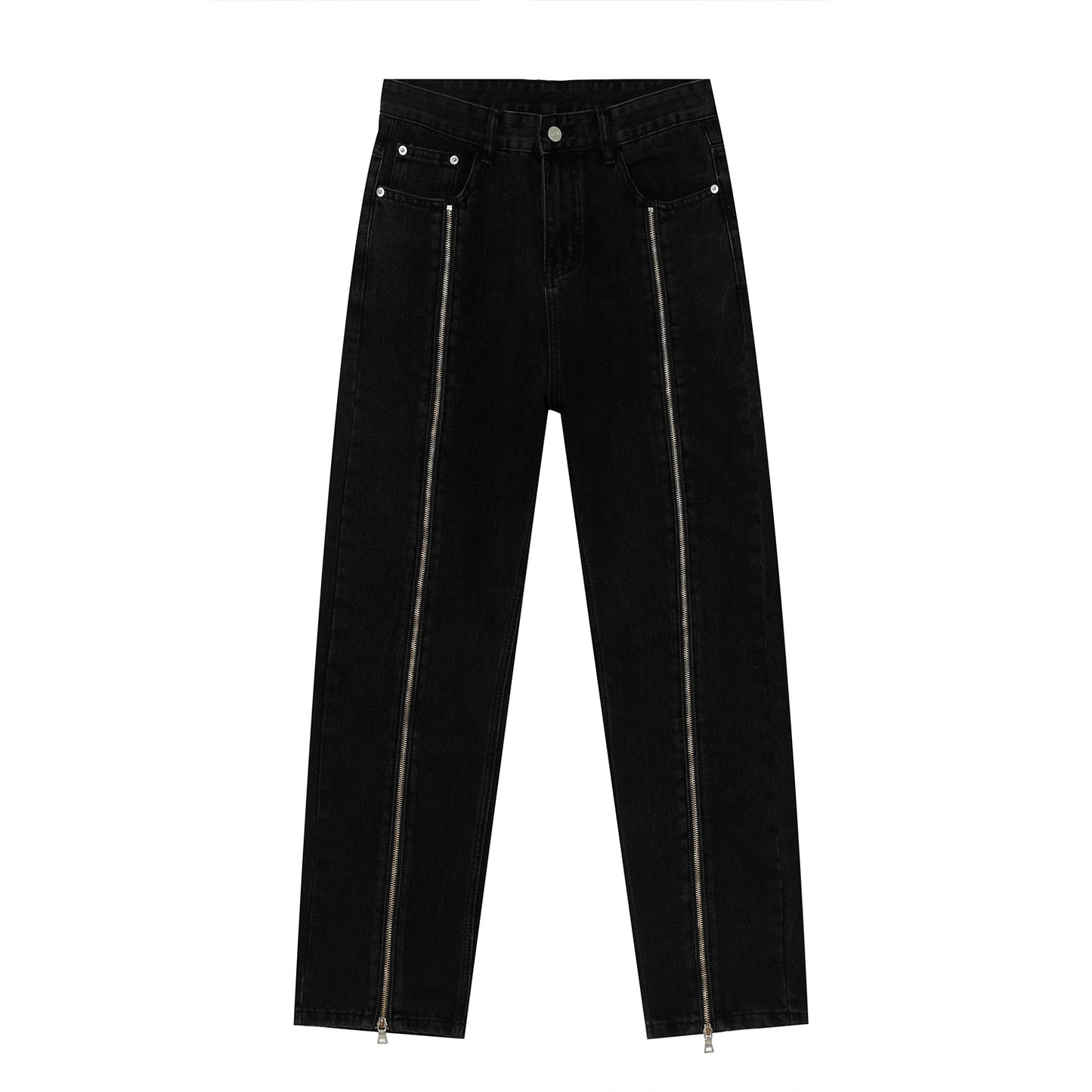 Straight Zipper Design Jeans