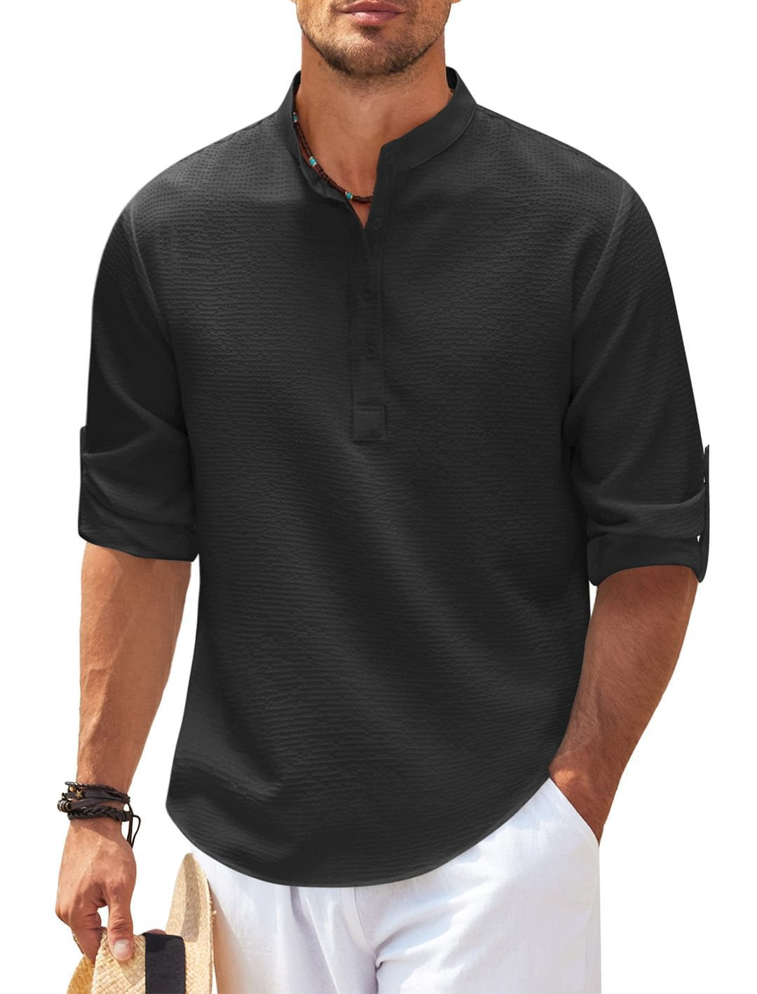 Long Sleeve Stand Collar Shirt