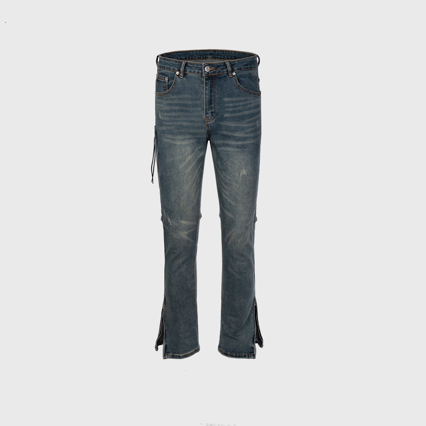 Washed Distressed Slim Fit Pants