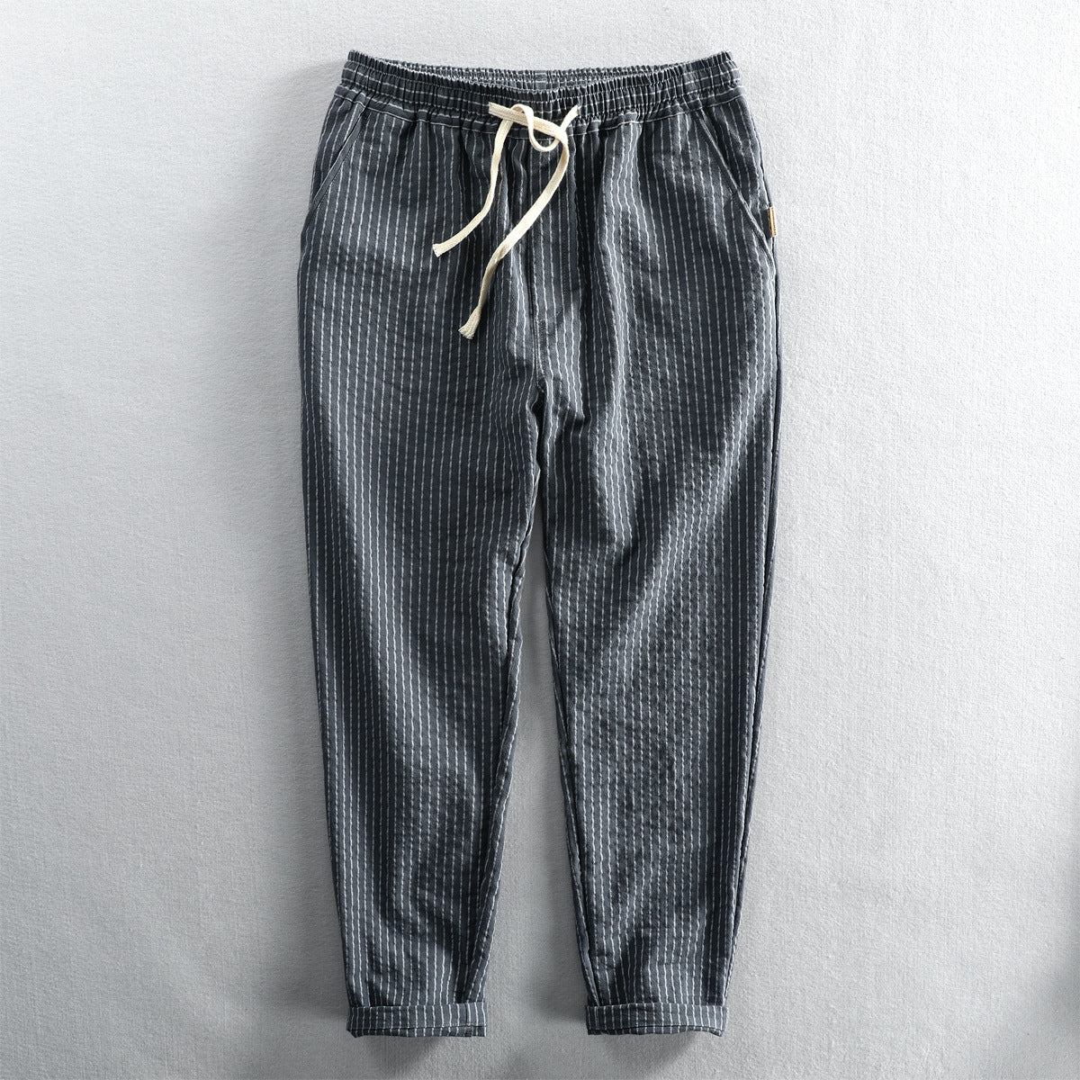 Striped Ankle-length Pants Loose Tether