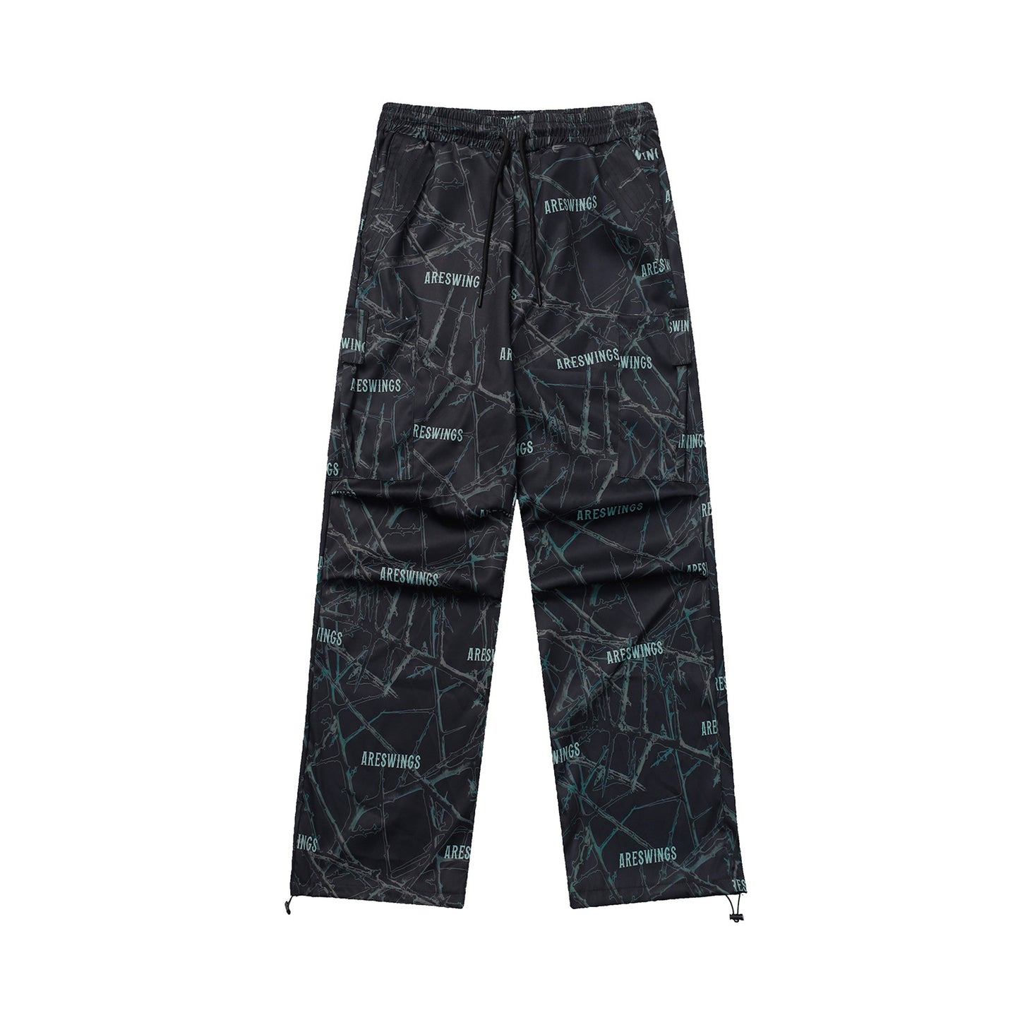 Camouflage Print Loose Pocket Straight Pants