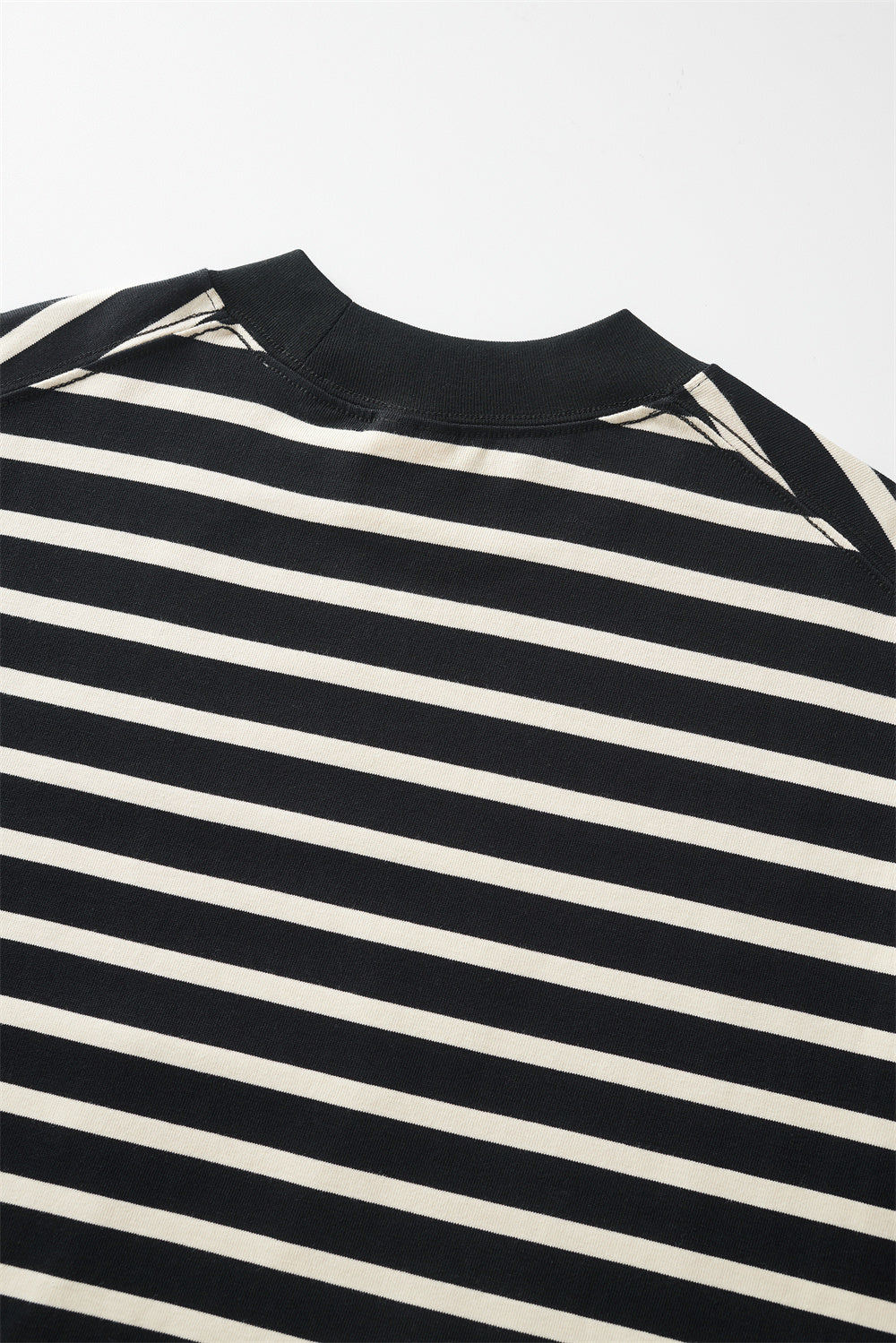 Pure Cotton Contrast-color Striped Long-sleeved T-shirt