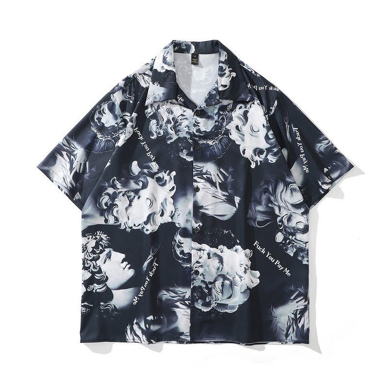 Retro Full Print Short-sleeved Shirts