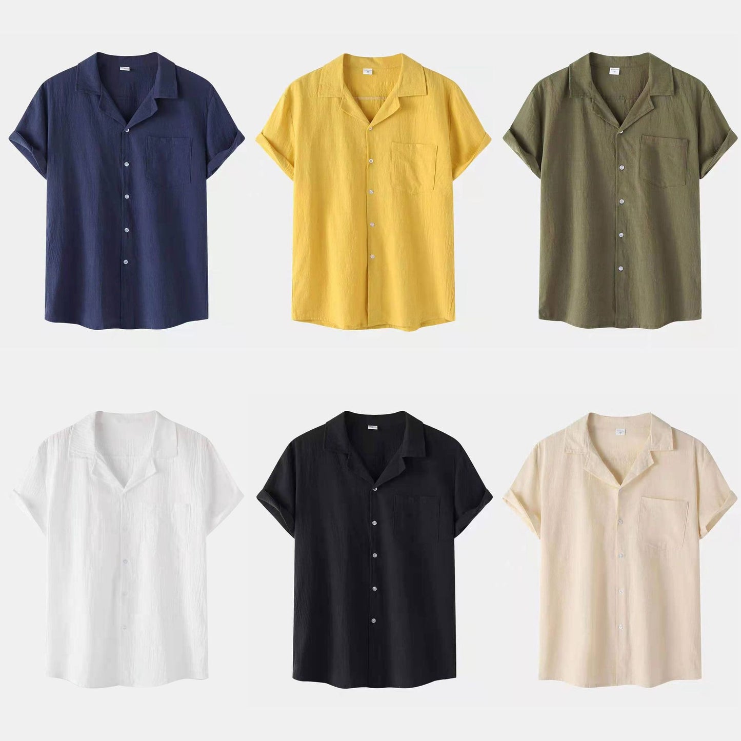 Short Sleeve Shirt Linen Casual Half