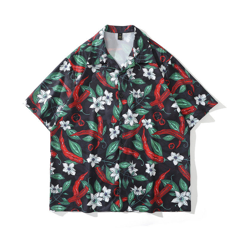 Retro Full Print Short-sleeved Shirts