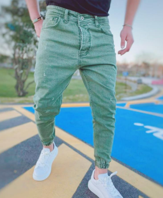 Denim Pants Ripped Slim Fit