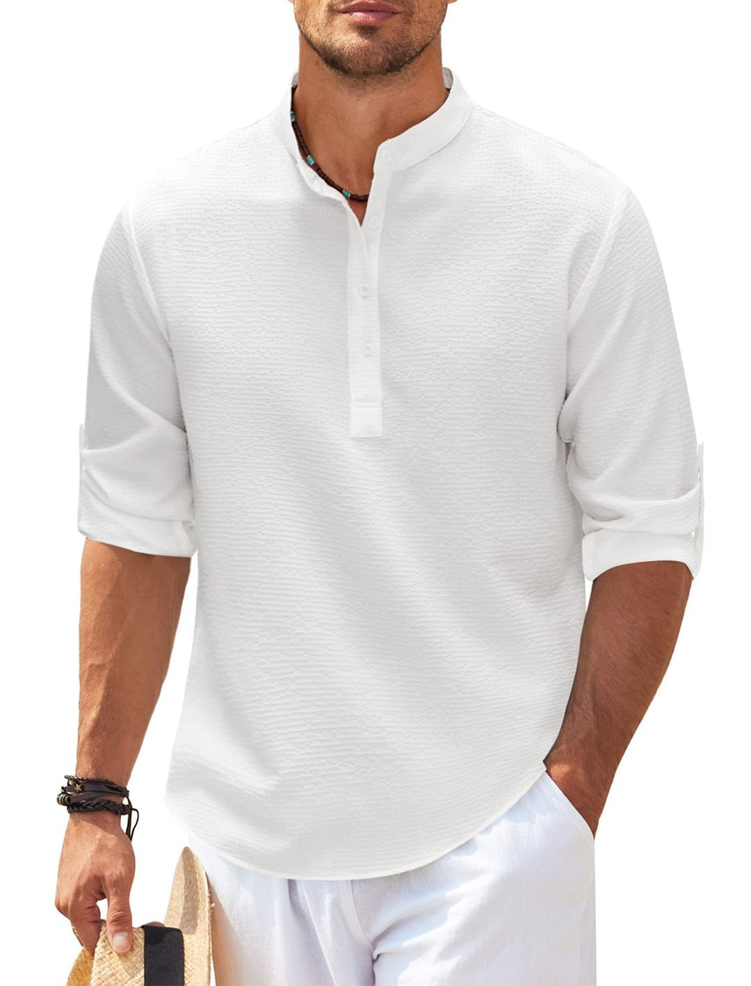 Long Sleeve Stand Collar Shirt