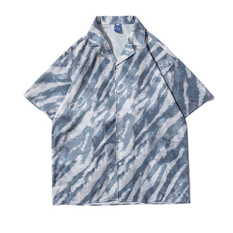 Loose Wild-print Button down Shirts