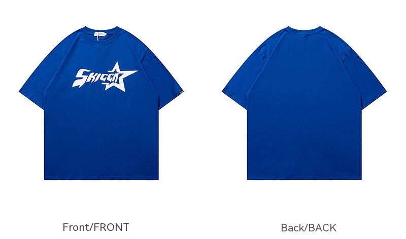 Star Letters Printed Short Sleeves