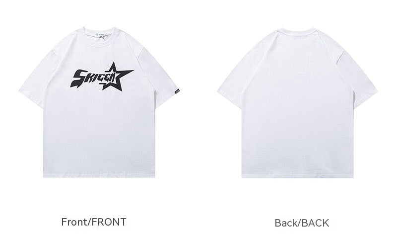 Star Letters Printed Short Sleeves