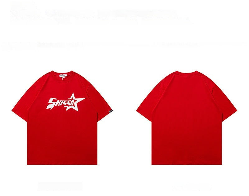 Star Letters Printed Short Sleeves