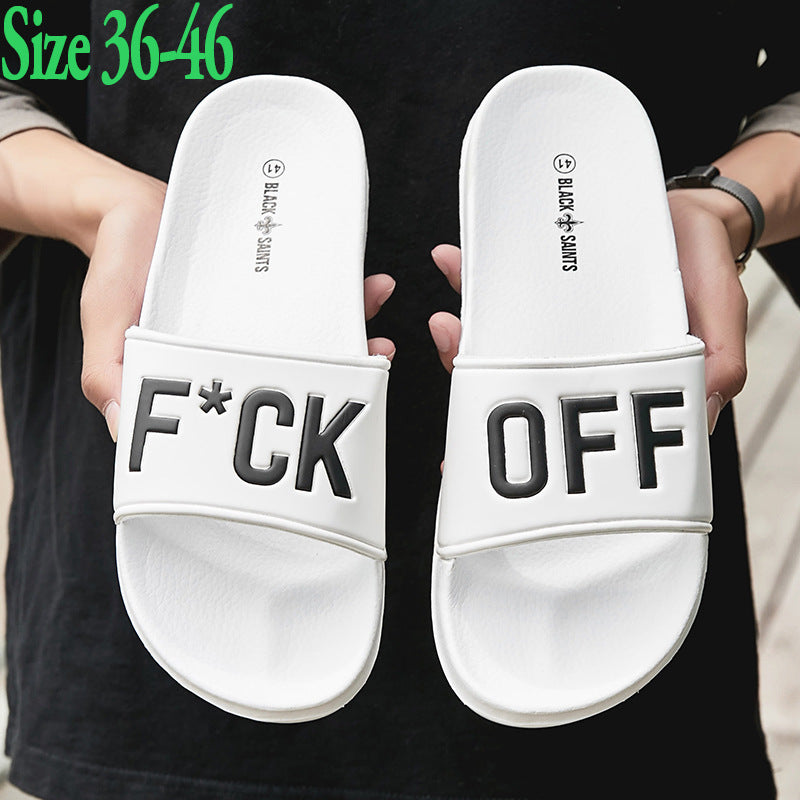 Fu** Off message rubber slippers