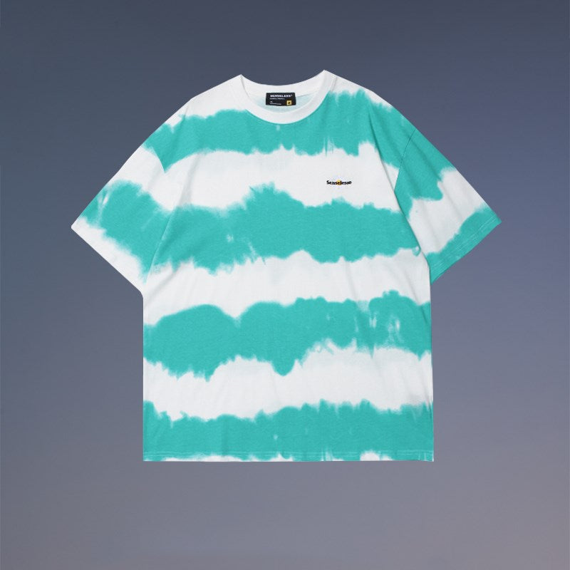 Loose Round Neck Half Sleeve Tie-dye T-shirt