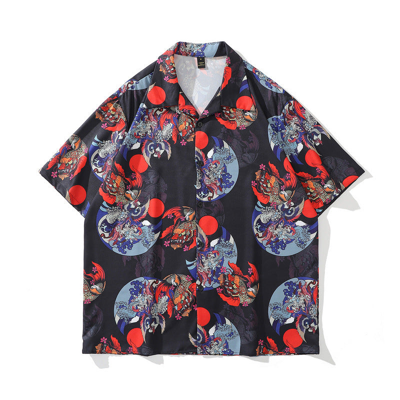 Retro Full Print Short-sleeved Shirts