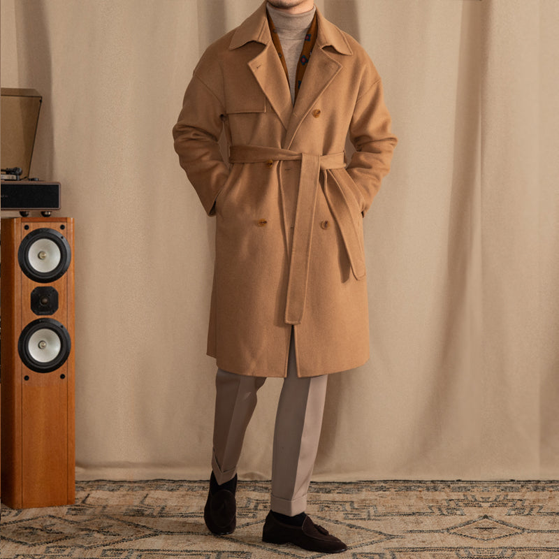 Wool Drop Shoulder Mid-length Coat