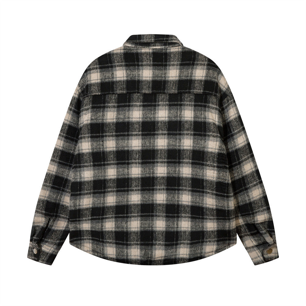 Plaid Shirt Cotton-padded Coat