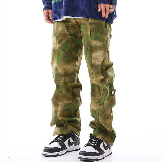 Camouflage Embroidered Multi Pocket Overalls