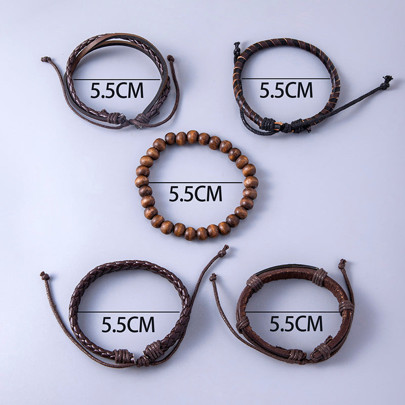 Braided Leather Wrap Bracelets