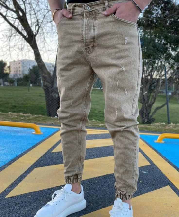 Denim Pants Ripped Slim Fit