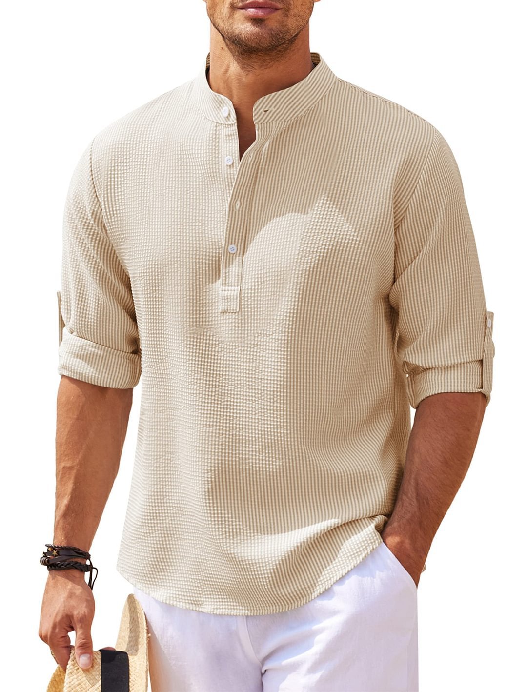 Long Sleeve Stand Collar Shirt