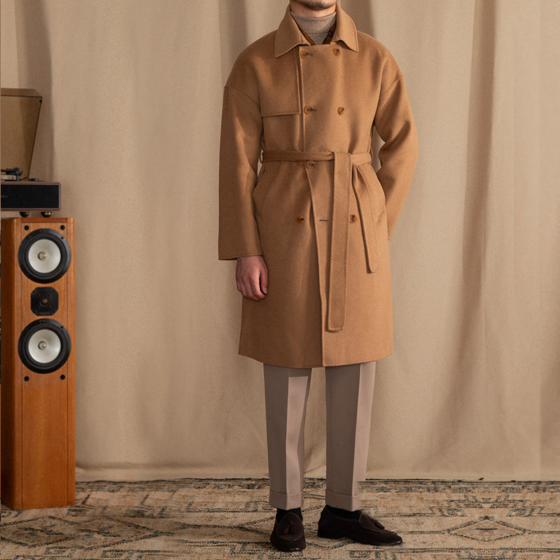 Wool Drop Shoulder Mid-length Coat