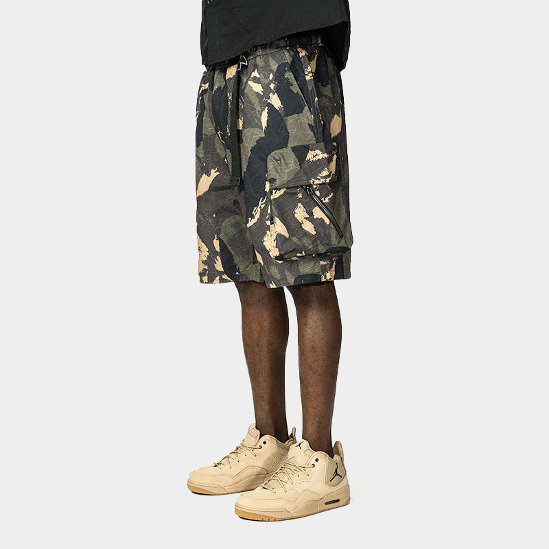 Camouflage Shorts Overalls Loose