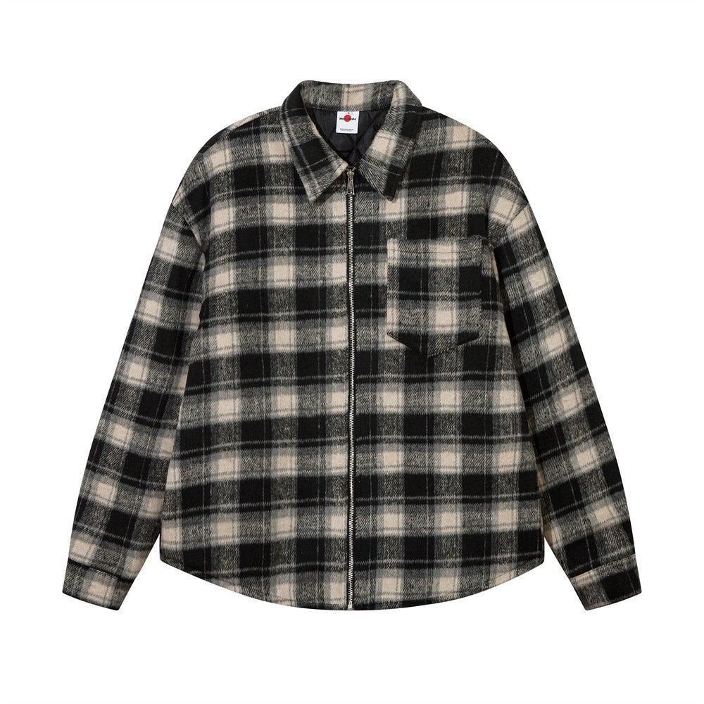 Plaid Shirt Cotton-padded Coat