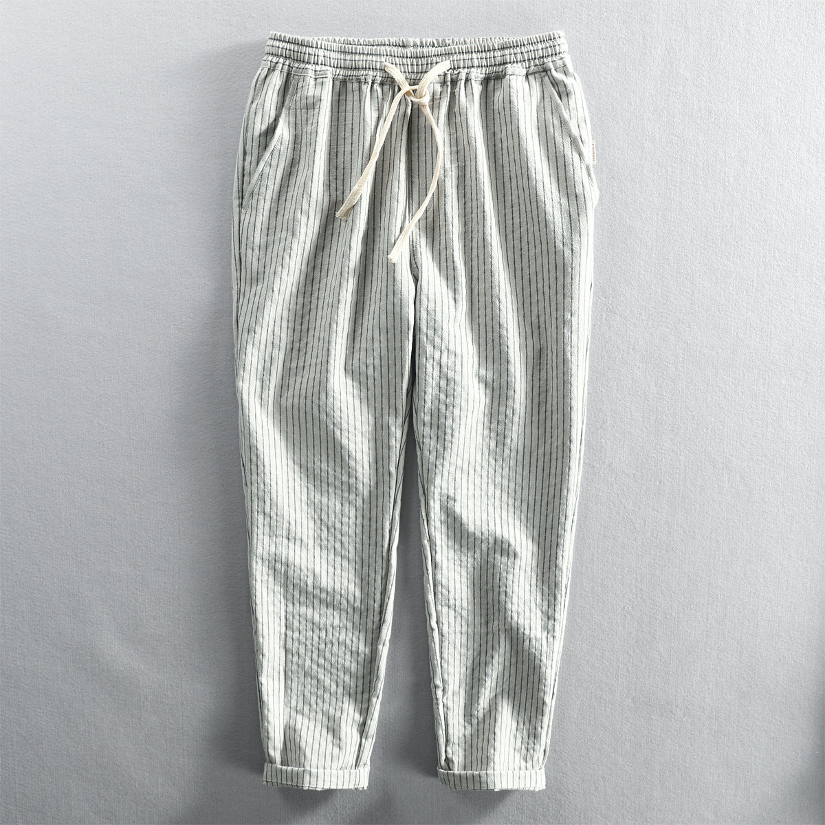 Striped Ankle-length Pants Loose Tether