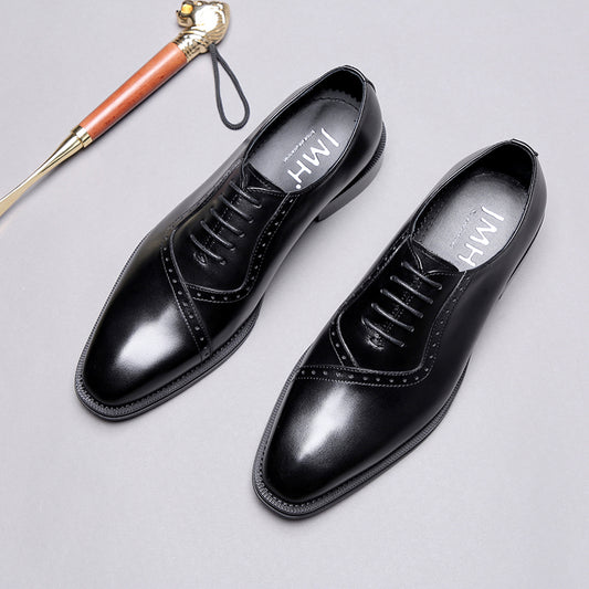 Pointed Brogue Oxford Shoes