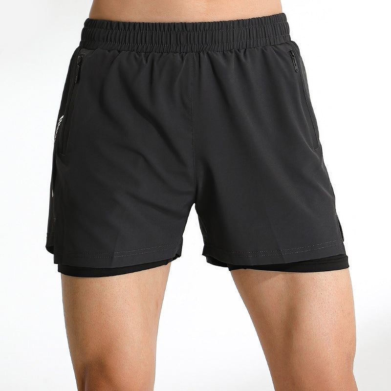 2 in 1 Lined Mid-thigh running Shorts