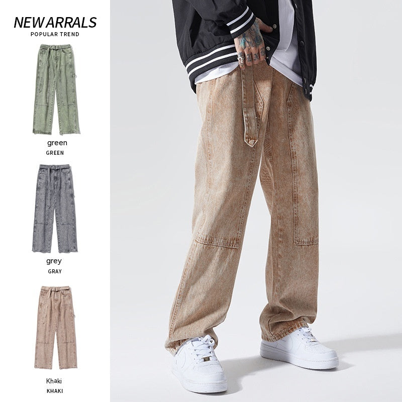 High Street Denim Colorful Loose Pants