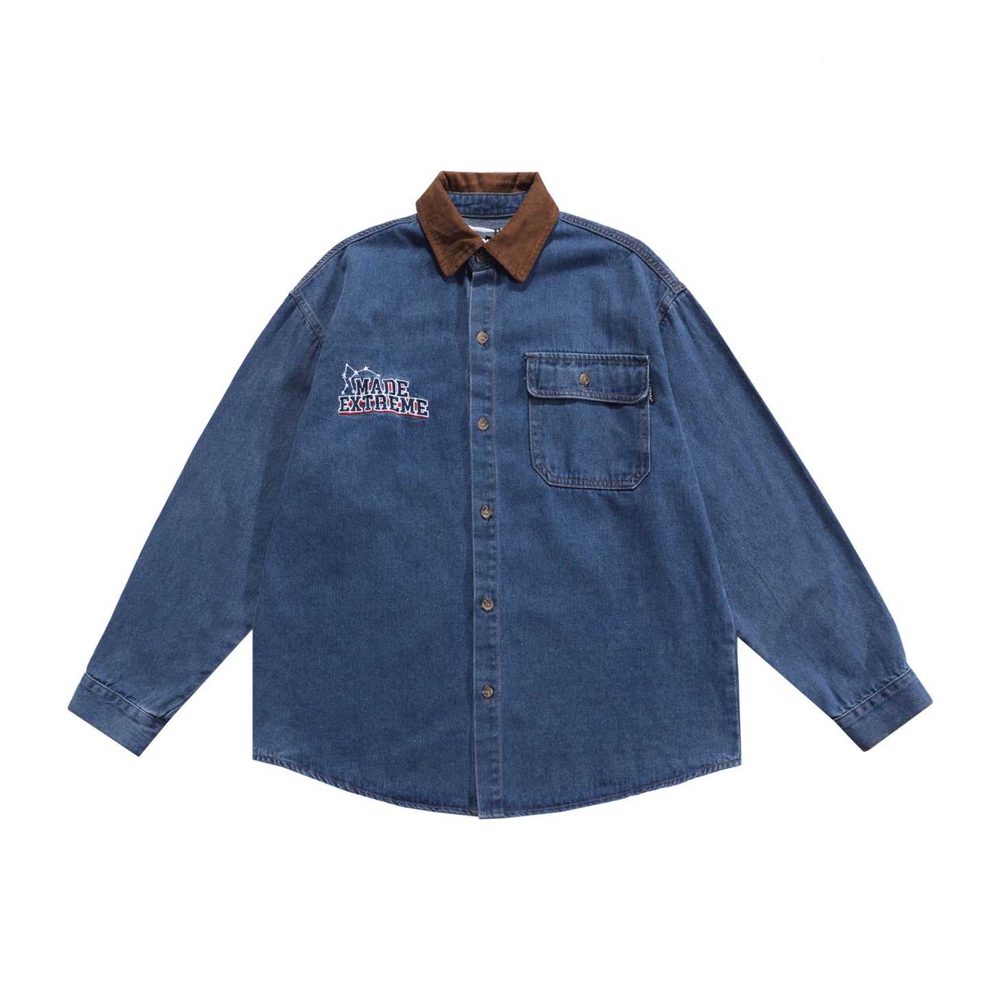 Street Retro Letters Embroidered Thin Denim Jacket