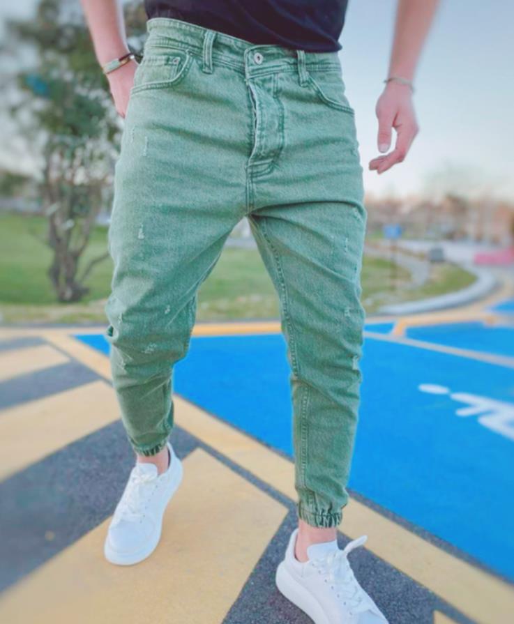 Denim Pants Ripped Slim Fit