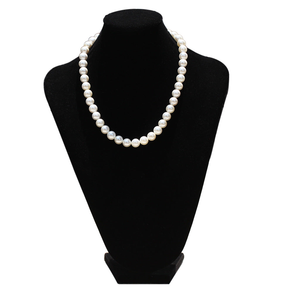 Simple Cross 8-10mm Pearl Necklace