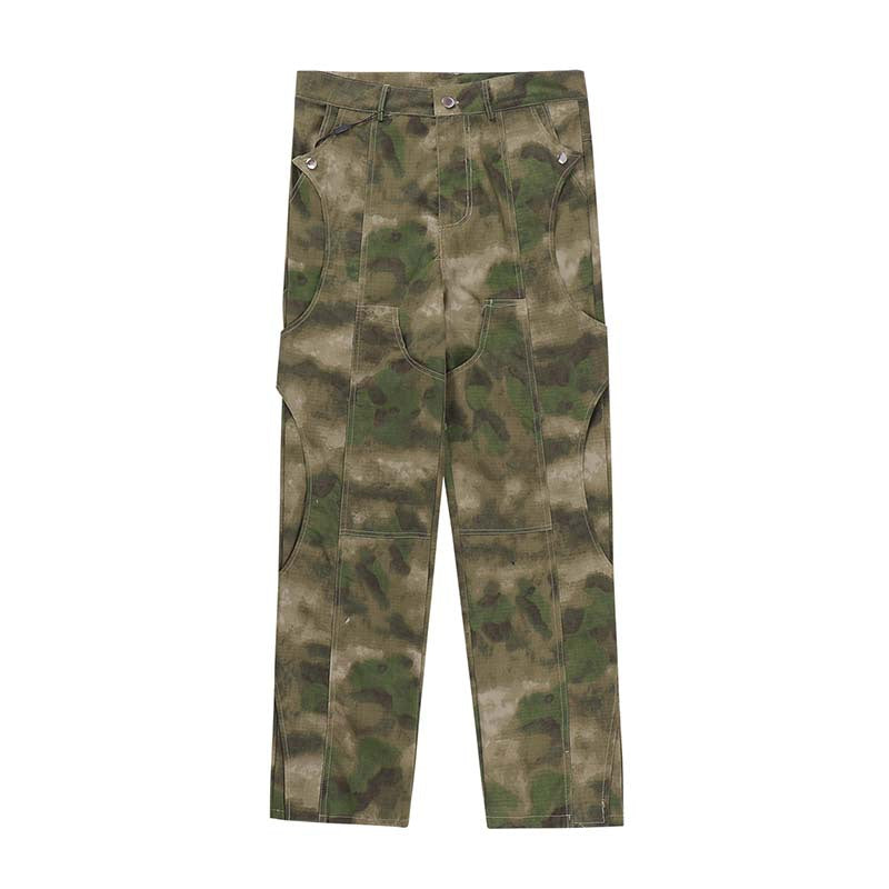 Camouflage Embroidered Multi Pocket Overalls