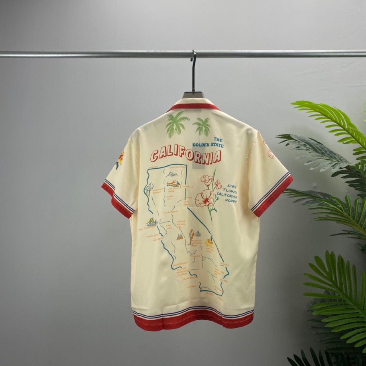 Short-sleeved Border Slub Shirt