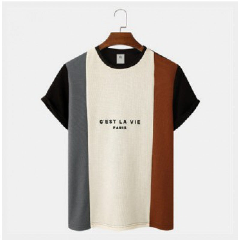 Round Neck Slim-fit Letter-printing T-shirt