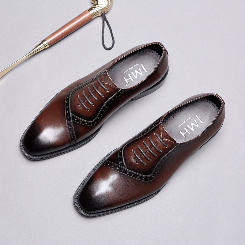 Pointed Brogue Oxford Shoes